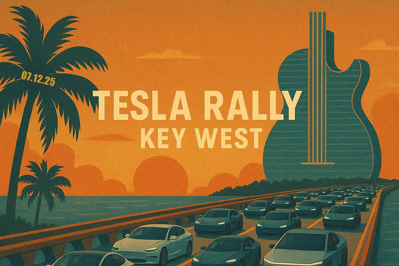 BEACH BOYS KOKOMO TESLA LIGHT SHOW RELEASE: TESLA RALLY KEY WEST 07.12.25