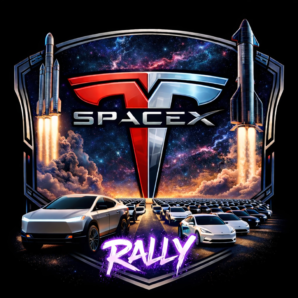 SpaceXCyber Rally + Star Wars Tesla Light Show