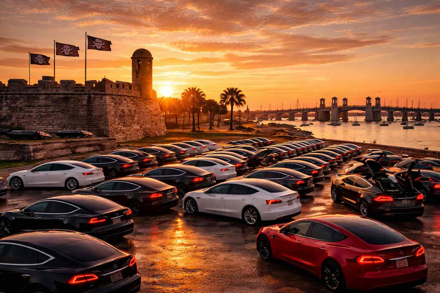Sunrise Tesla Show: ‘Pirates of the Caribbean’ Seize Castillo De San Marcos of St. Augustine, FL